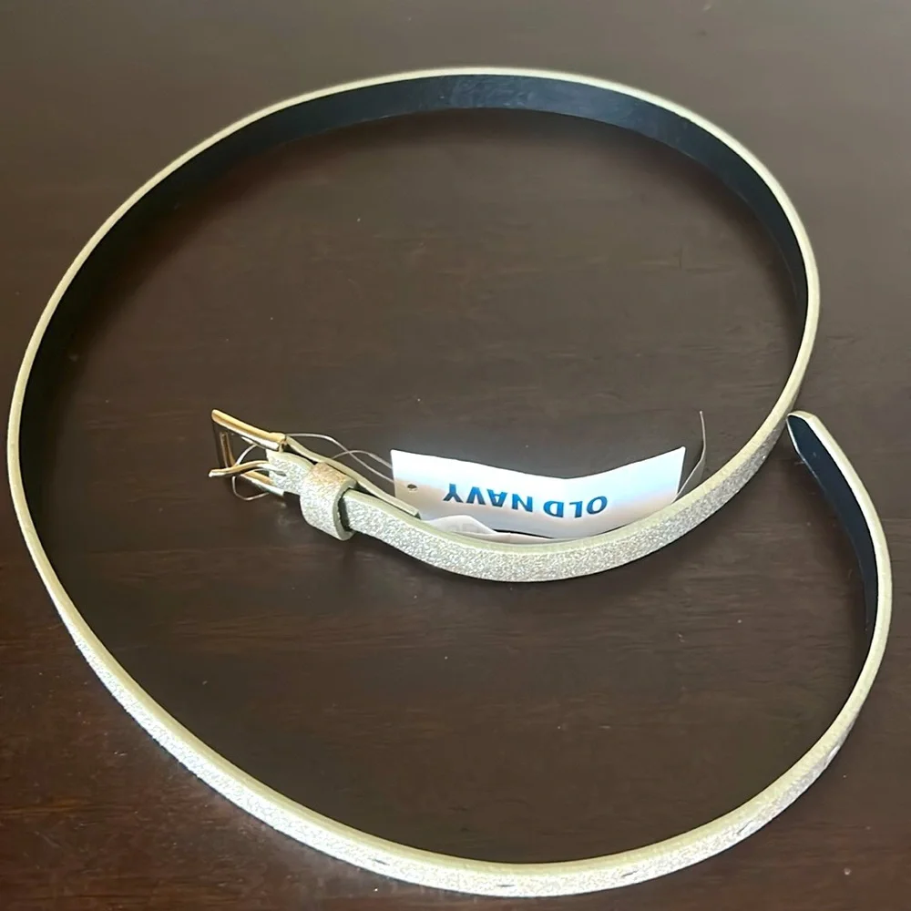 Glitter Skinny Belt Old Navy Champagne XS/S NWT 1/2 Inch
